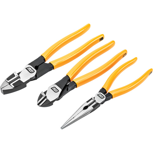 PITBULL Dipped Handle Electrician's Plier Set, 3 Pieces Brunswick Fyr & Safety