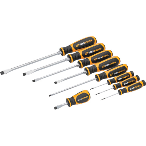 Slotted Dual Material Screwdriver Set in Foam Storage Tray, 9 Pcs. Brunswick Fyr & Safety