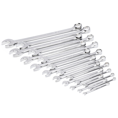 12-Point Long Pattern Combination SAE Wrench Set in Foam Storage Tray, Open-Ended, 19 Pieces, Imperial Brunswick Fyr & Safety