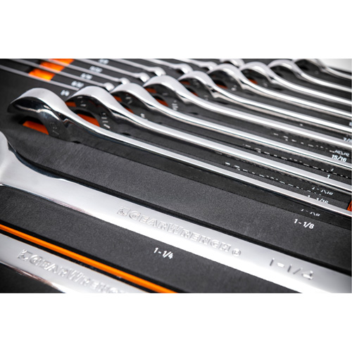 12-Point Long Pattern Combination SAE Wrench Set in Foam Storage Tray, Open-Ended, 19 Pieces, Imperial Brunswick Fyr & Safety