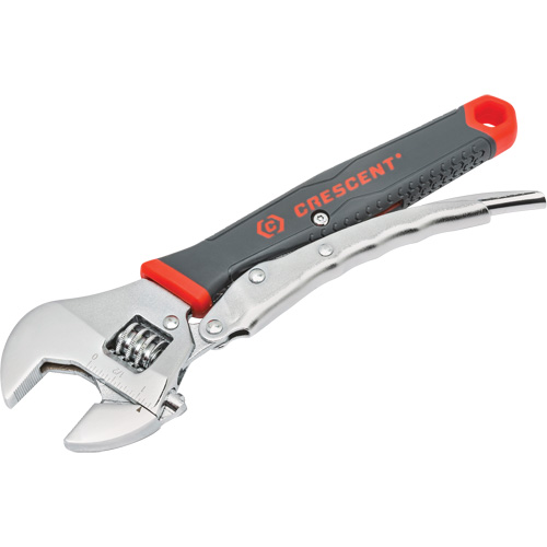 Locking Adjustable Dual Material Wrench, 10" L, 2-18/25" Max Width, Chrome/Polished Brunswick Fyr & Safety