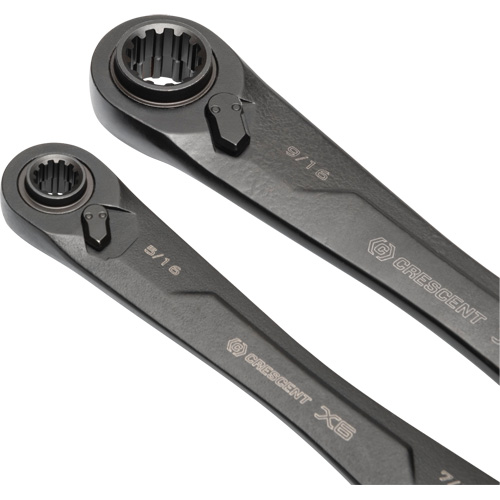 X6 4-in-1 Black Oxide Spline Ratcheting SAE Wrench Set, 2 Pieces, Imperial Brunswick Fyr & Safety