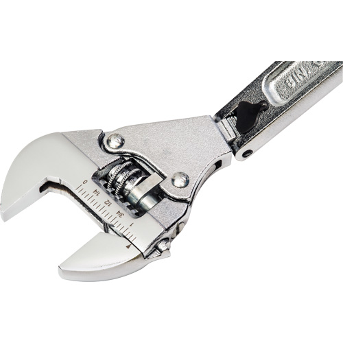 Adjustable Ratcheting Flex Wrench, 8" L, 2-27/50" Max Width, Chrome/Polished Brunswick Fyr & Safety