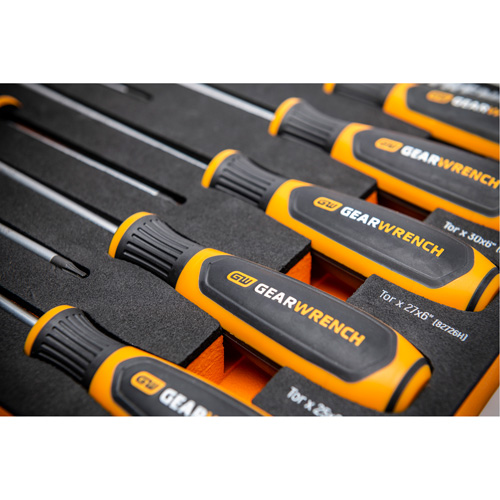 Torx&reg; Dual Material Screwdriver Set in Foam Storage Tray, 10 Pcs. Brunswick Fyr & Safety