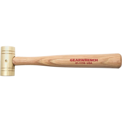 Marteau en laiton avec manche en noyer, Poids de la t&ecirc;te 1 lb, 11" lo Brunswick Fyr & Safety