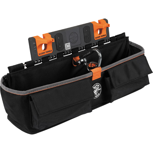 Bucket Work CentreS-Hook Large Pouch Module, Nylon, 3 Pockets, Black/Orange Brunswick Fyr & Safety