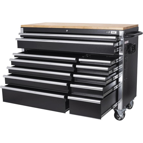 HDRC5212 HD Series Roller Cabinet, 12 Drawers, 51-1/4" W x 21" D x 40-3/10" H, Black Brunswick Fyr & Safety
