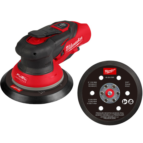 M12 FUEL 6" Random Orbital Sander, 6" Sand Paper, 12 V Brunswick Fyr & Safety