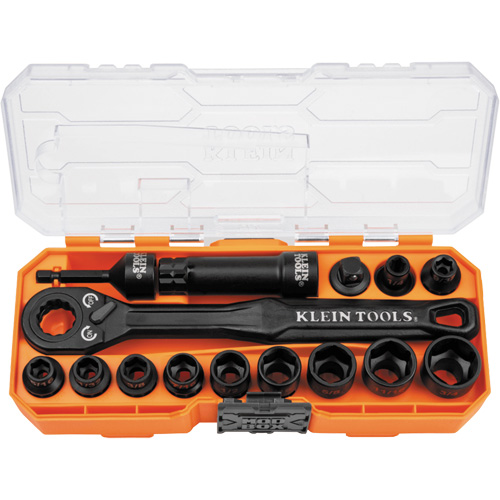 KNECT Essential Pass Through Impact Socket Set, 28 Pcs, Impact, 3/8" Drive Size Brunswick Fyr & Safety