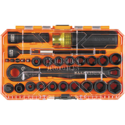 KNECT Essential Pass Through Impact Socket Set, 28 Pcs, Impact, 3/8" Drive Size Brunswick Fyr & Safety