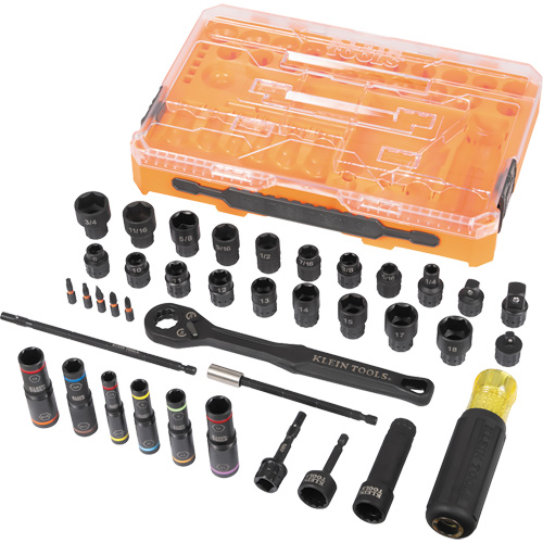 KNECT Complete Impact Pass Through & Flip Socket Set, 39 Pcs, Impact Brunswick Fyr & Safety