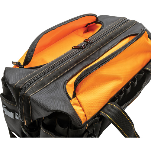 Professional 20" Tool Bag, Nylon, 33 Pockets, Black/Orange Brunswick Fyr & Safety