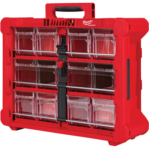 PACKOUT Tilt Bin Organizer, 15-1/5" x 19-7/10" x 6-7/10", Black/Red Brunswick Fyr & Safety
