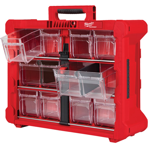 PACKOUT Tilt Bin Organizer, 15-1/5" x 19-7/10" x 6-7/10", Black/Red Brunswick Fyr & Safety