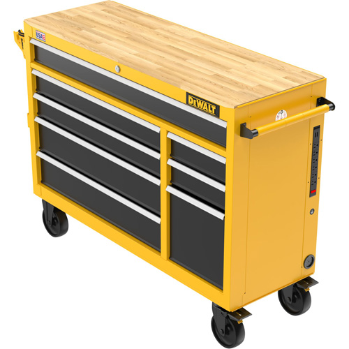 Heavy-Duty Mobile Workstation, 8 Drawers, 52" W x Yellow Brunswick Fyr & Safety