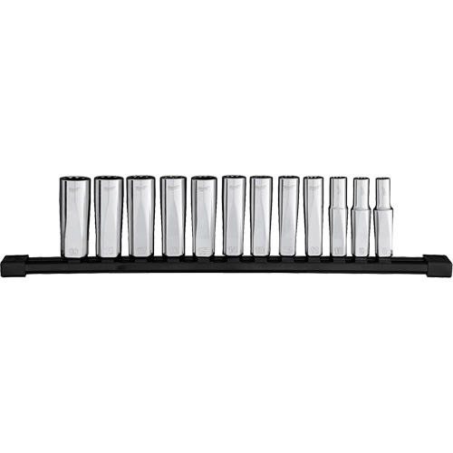 12-Point Deep Well Metric Socket Set, 12 Pcs, 3/8" Drive Size, Deep Brunswick Fyr & Safety