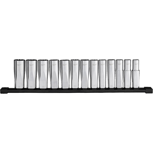 12-Point Deep Well Metric Socket Set, 13 Pcs, 1/2" Drive Size, Deep Brunswick Fyr & Safety