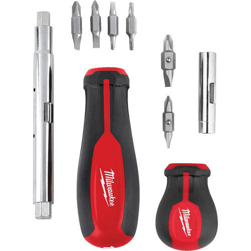 11-in-1 Multi-Bit Screwdriver & 6-in-1 Stubby Multi-Bit Screwdriver Set, 3"/9-4/5" L, Cushion Grip Handle Brunswick Fyr & Safety