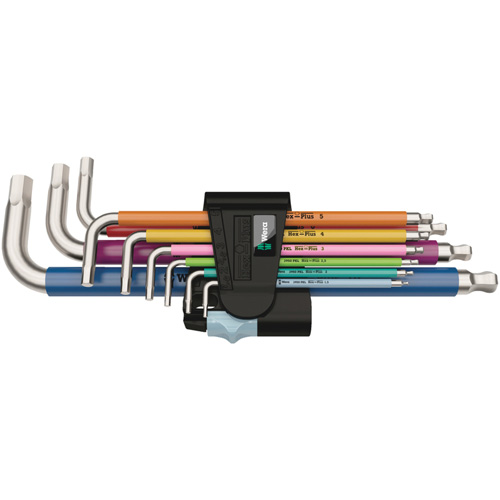 3950/9 Hex-Plus Multicolour Stainless 1 L-Key Set, 9 Pcs., Metric Brunswick Fyr & Safety