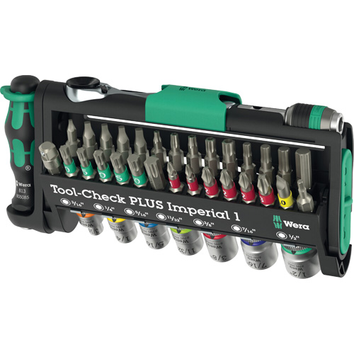 Ensemble d'outils en mesures imp&eacute;riales 1 Tool-Check PLUS, 39 Mcx, Prise de 1/4" Brunswick Fyr & Safety