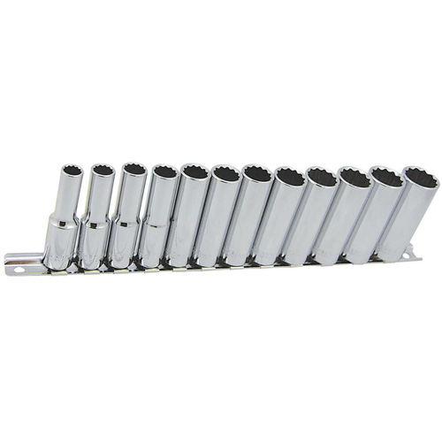 SS3812DM-12 12-Point Metric Socket Set, 12 Pcs, 3/8" Drive Size, Deep Brunswick Fyr & Safety