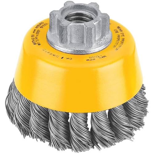 Brosse boisseau en fil de carbone torsad&eacute; &agrave; haute performance, 3" dia. x 5/8"-11 arbre Brunswick Fyr & Safety