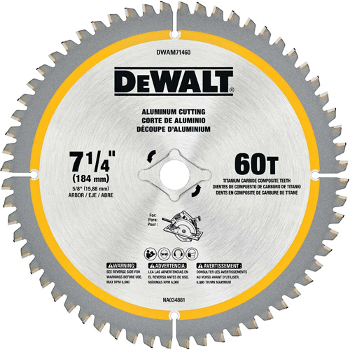 Tungsten Carbide-Tipped Steel Circular Saw Blade, 7-1/4", 60 Teeth, Non-Ferrous Use Brunswick Fyr & Safety