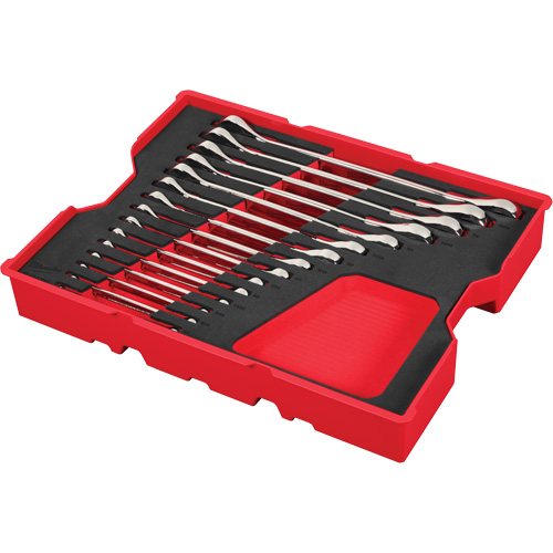 SAE Wrench Set with Tray for PACKOUT Drawers, Ratcheting Combination, 15 Pieces, Imperial Brunswick Fyr & Safety