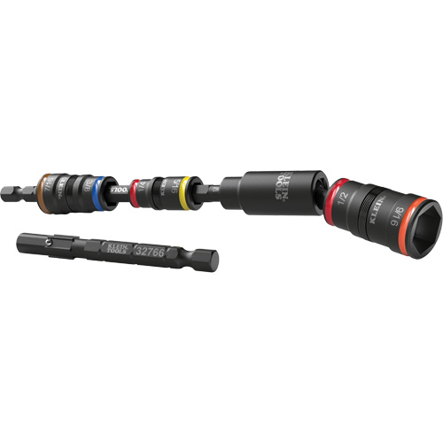 Impact Flip Socket Set With Swivel Adapter, Hex, 1/4" Drive, 6 Pcs Brunswick Fyr & Safety