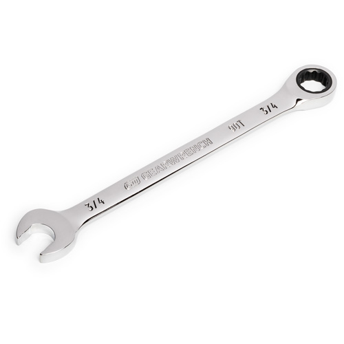 90-Tooth Ratcheting Combination Wrench, 12 Point, 3/4", Chrome Finish Brunswick Fyr & Safety