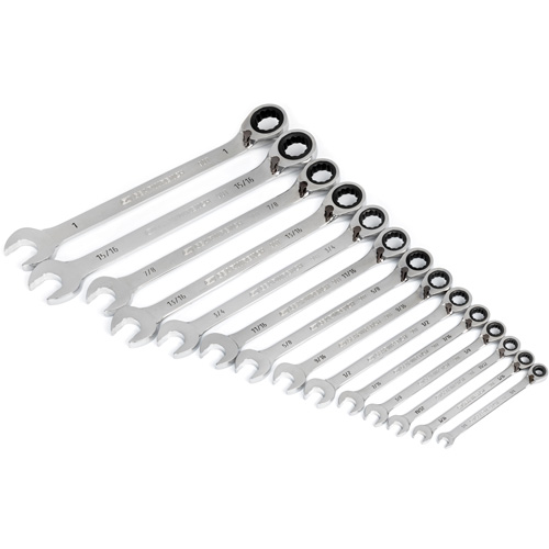 90-Tooth 12 Point SAE Reversible Ratcheting Wrench Set, Ratcheting Combination, 14 Pieces, Imperial Brunswick Fyr & Safety