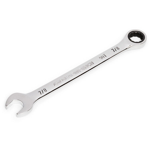 90-Tooth Ratcheting Combination Wrench, 12 Point, 7/8", Chrome Finish Brunswick Fyr & Safety