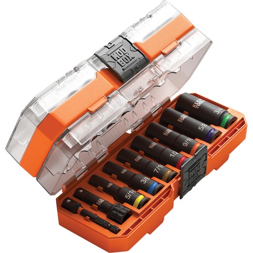 KNECT Drive Socket Set, 9 Pcs, Impact, 3/8" Drive Size, Deep Brunswick Fyr & Safety