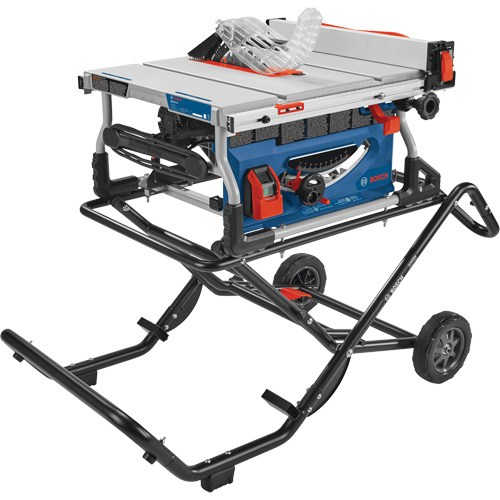 Jobsite Table Saw with Gravity-Rise Wheeled Stand, 120 V, 15 A, 3800 RPM Brunswick Fyr & Safety