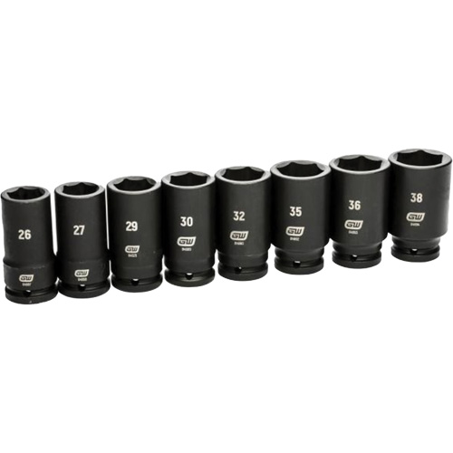 6 Point SAE Socket Set, 8 Pcs, Impact, 3/4" Drive Size, Deep Brunswick Fyr & Safety