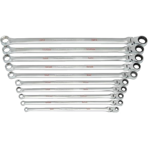 120XP Universal Spline XL Flex Head GearBox Wrench Set, Ratcheting Box, 10 Pieces, Imperial Brunswick Fyr & Safety