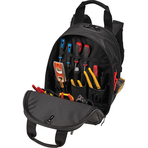 Phantom Collection 36-Pocket Tool Backpack, 11" L x 14-1/2" W, Black, Ballistic/Polyester Brunswick Fyr & Safety