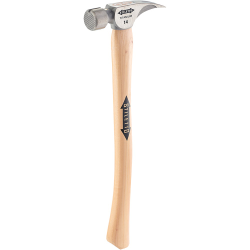 Titanium Milled Face Hammer with Curved Hickory Handle, 14 oz., Wood Handle, 18" L Brunswick Fyr & Safety