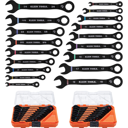 Wrench Set, Ratcheting Combination, 18 Pieces, Imperial and Metric Brunswick Fyr & Safety