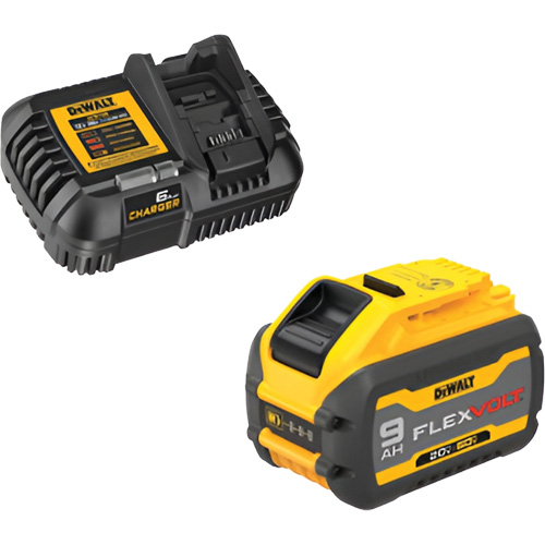 MAX FLEXVOLT Battery & Charger Kit, Lithium-Ion, 20 V/60 V, 9 Ah Brunswick Fyr & Safety