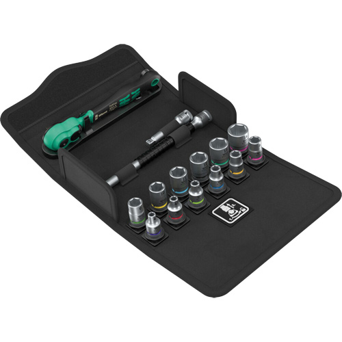 Jeu de cl&eacute; &agrave; cliquet SA 13 Zyklop Comfort avec levier dinversion, 15 Mcx, Prise de 1/4" Brunswick Fyr & Safety