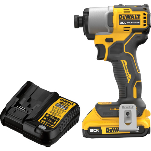 Ensemble de tournevis &agrave; chocs sans fil et sans balai, 1/4", 1700 lb-po Couple max., 20 V, Lithium-ion Brunswick Fyr & Safety