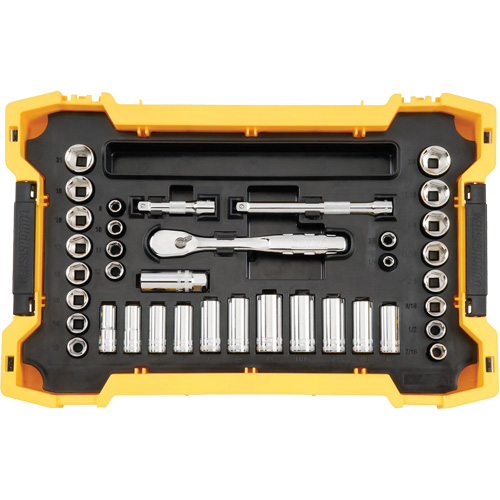 Jeu d'outils 3/8" & 1/2" pour m&eacute;canicien avec plateau & couvercle TOUGHSYSTEM 2.0 Brunswick Fyr & Safety