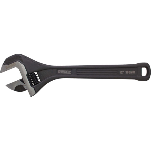 All Steel Adjustable Wrench, 12" L, Black/Plain Brunswick Fyr & Safety