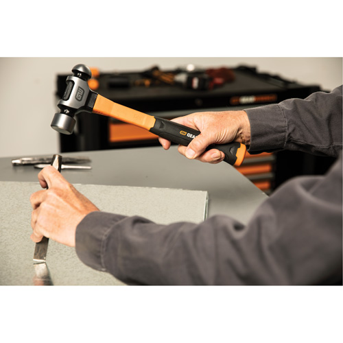 Ball Pein Hammer, 8 oz. Head Weight, Plain/Polished Face, Fibreglass Handle Brunswick Fyr & Safety