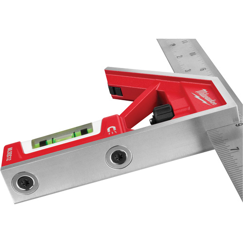 Magnetic Combination Square, 12" L, Stainless Steel, Plain Brunswick Fyr & Safety