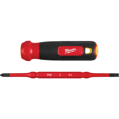 Tournevis &agrave; embouts interchangeables &agrave; tige articul&eacute;e isol&eacute; 1000 V, 2-en-1, 8-4/5" lo, Prise Coussin&eacute;e Brunswick Fyr & Safety