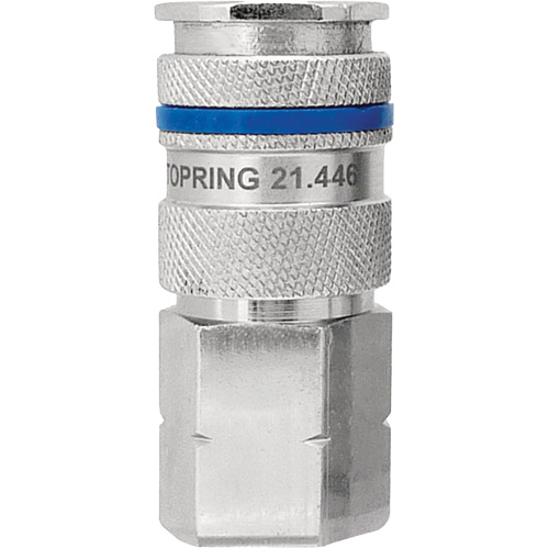Raccord industriel rapide QUIKSILVER, Laiton nickel&eacute;, 1/4", NPT femelle, 435 PSI Brunswick Fyr & Safety