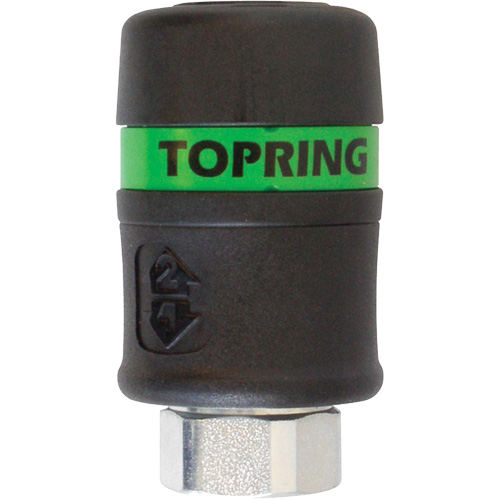 Raccord rapide TOPQUIK Ultraflo 7,8 mm, Composite en polyester, 3/8", NPT femelle, 174 PSI Brunswick Fyr & Safety