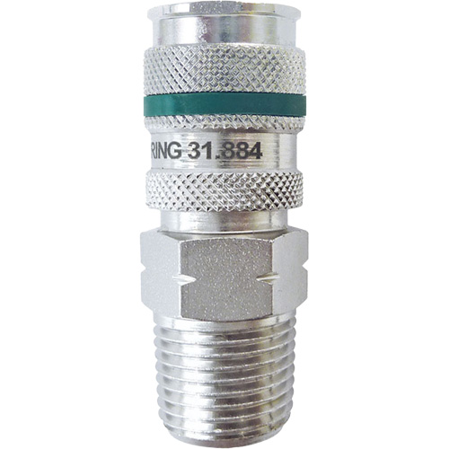 Raccord rapide QUIKSILVER Ultraflo 7,8 mm, Acier zingu&eacute;, 1/2", NPT m&acirc;le, 362 PSI Brunswick Fyr & Safety